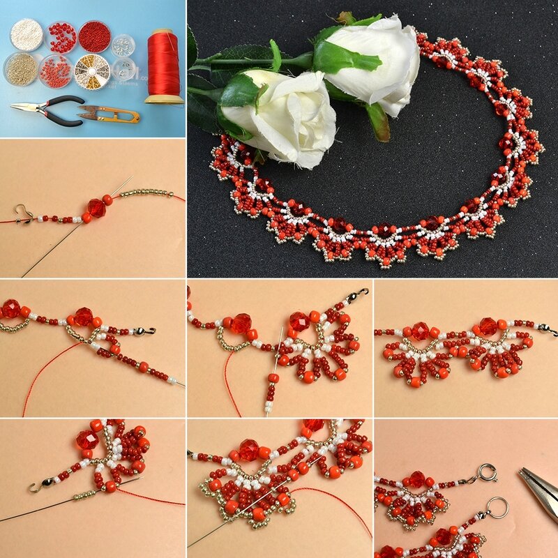 1080-How-to-Make-a-Delicate-Red-Flower-Choker-Necklace-with-Seed-Beads-and-Glass-Beads