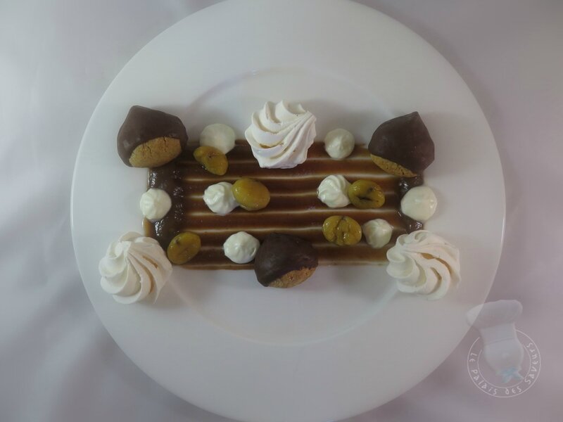 Dessert à l'assiette Mont-blanc