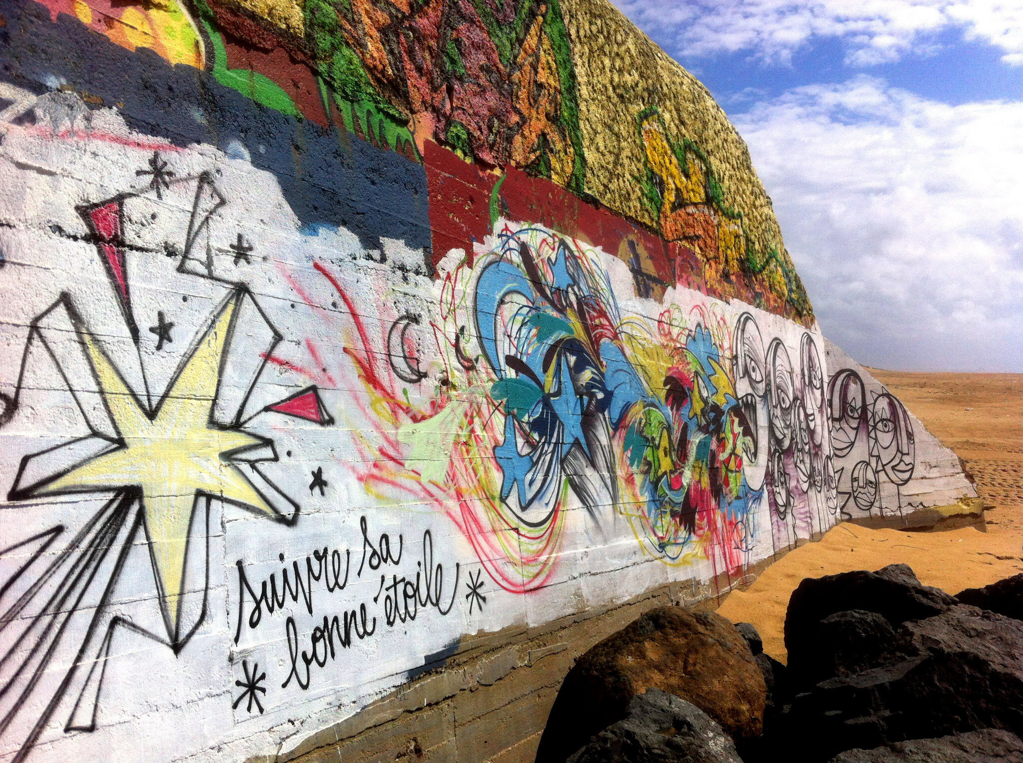 Ondres, plage, blockhaus et tag