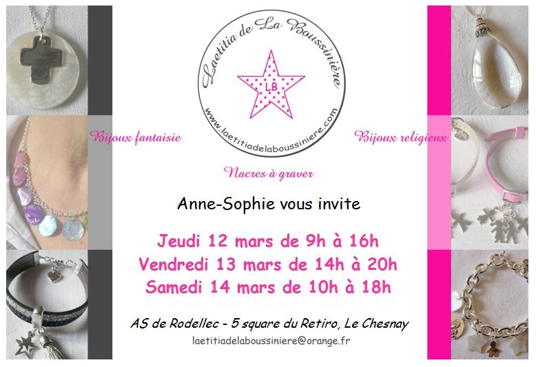 Vente Laetitia de La Boussinière - Bijoux chez Anne-Sophie de Rodellec