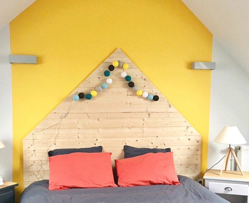 chambre jaune mur