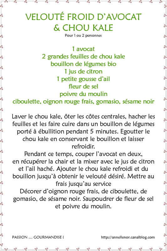 Velouté froid d'avocat & chou kale_fiche
