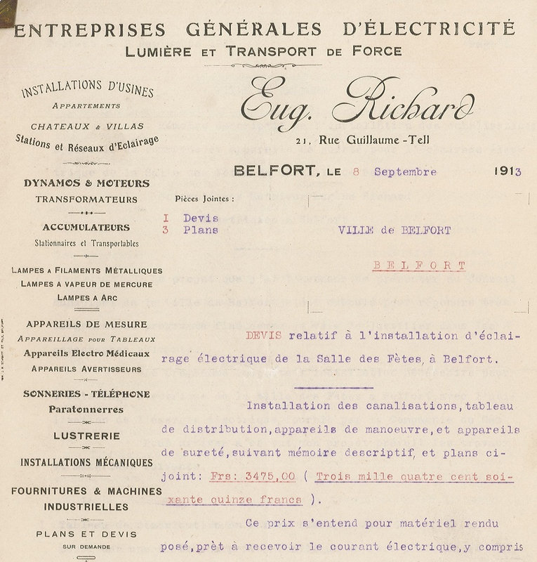 1913 09 08 Salle des Fêtes Devis Richard p1