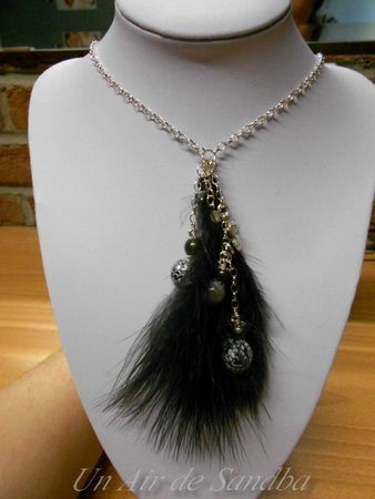 Collier Plumes Noir