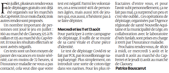 2020 08 04 SO Dépistage de la Covid sur les marchés2