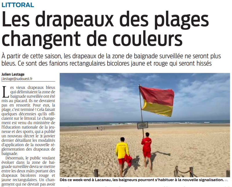 2022 04 29 SO Littoral Les drapeaux des plages changent de couleurs
