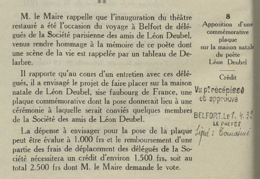 1932 04 02 Délibération n°8 Registre p44R