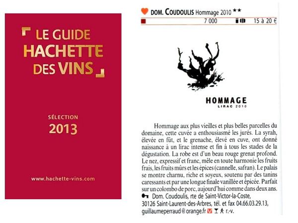 Coup de Coeur Guide Hachette 2013