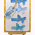<b>Carte</b> aquarellée aux <b>papillons</b> - Watercoloured butterflies card