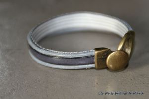 Bracelet cuir gris