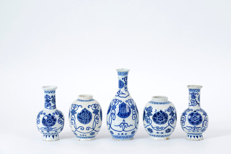 Blue and White Garniture, Delft, circa 1690