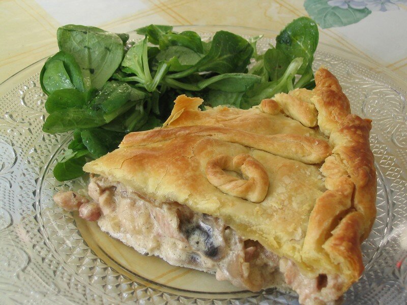 Tourte champignons escaloppes
