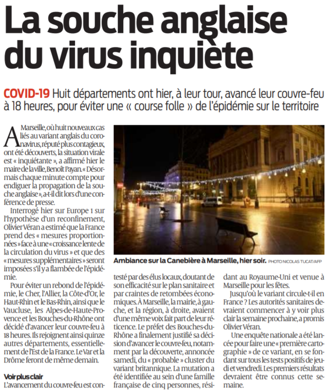 2021 01 11 SO La souche anglaise du virus inquiète