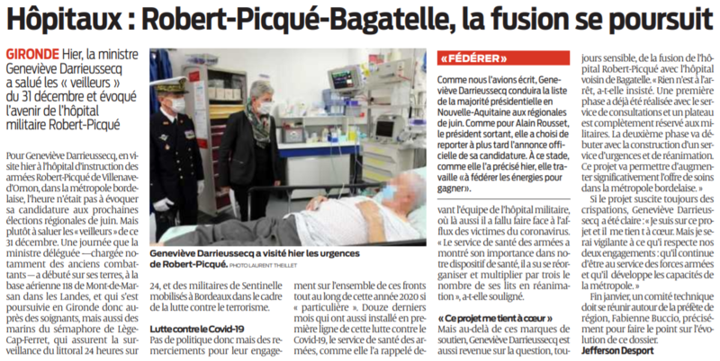 2021 01 01 SO Hôpitaux Robert-Picqué-Bagatelle la fusion se poursuit