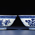 A fine pair <b>of</b> blue <b>and</b> white bowls, <b>Xuantong</b> <b>six</b>-<b>character</b> <b>marks</b> <b>and</b> <b>of</b> <b>the</b> <b>period</b> (1908-1911)