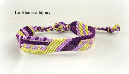 bracelet rayures violettes et vertes3