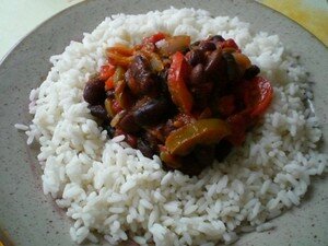 Ragout de haricots rouges végétarien recettes legumes Wok de blé aux haricots rouges & noirs