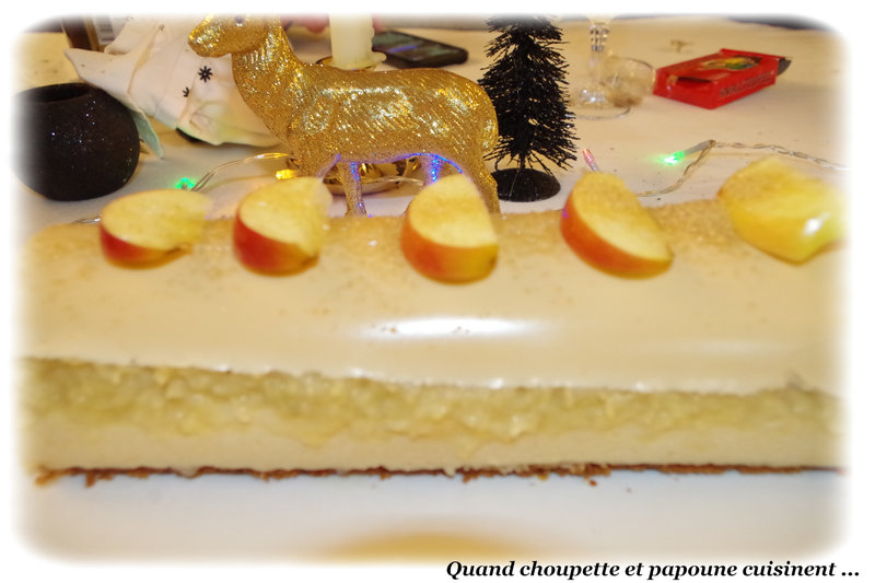 bûche caramel au beurre salé, pommes caramélisées, mousse pomme-2160