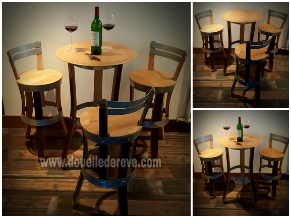 TABLE BISTRO 3 PIEDS et chaises 3 pieds