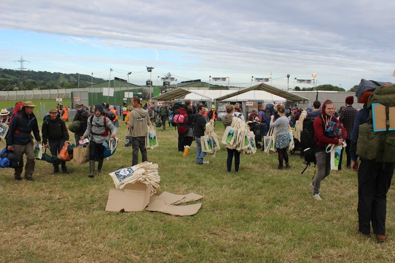 Glastonbury festival 2014 opening gate bag Yeo Valley Organic