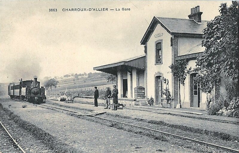 charroux-d-allier-la-gare-et-le tramway-ligne-de-chantelle-ebreuil