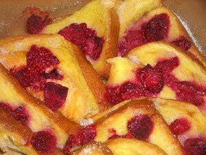 recettes dessert Pain perdu aux framboises