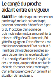 2020 09 30 SO Le congé du proche aidant entre en vigueur