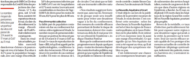 2020 05 15 SO Dans la région la vague épidémique n'a jamais levé2