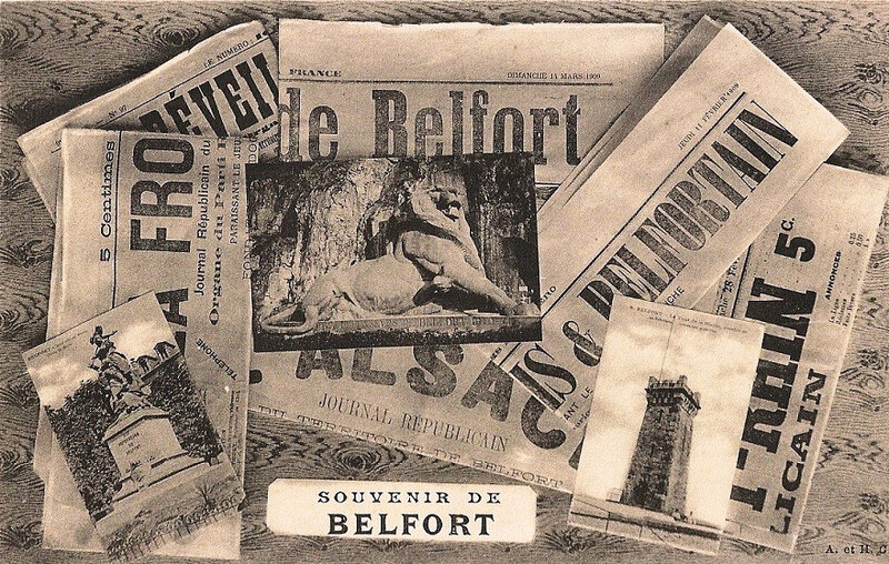 Belfort CPA Souvenir Manchettes journaux