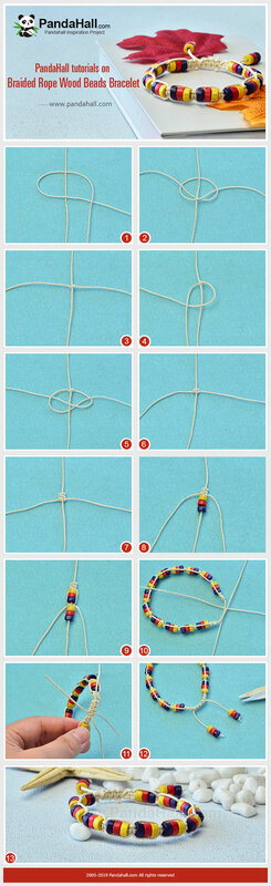 5PandaHall-tutorials-on-Braided-Rope-Wood-Beads-Bracelet
