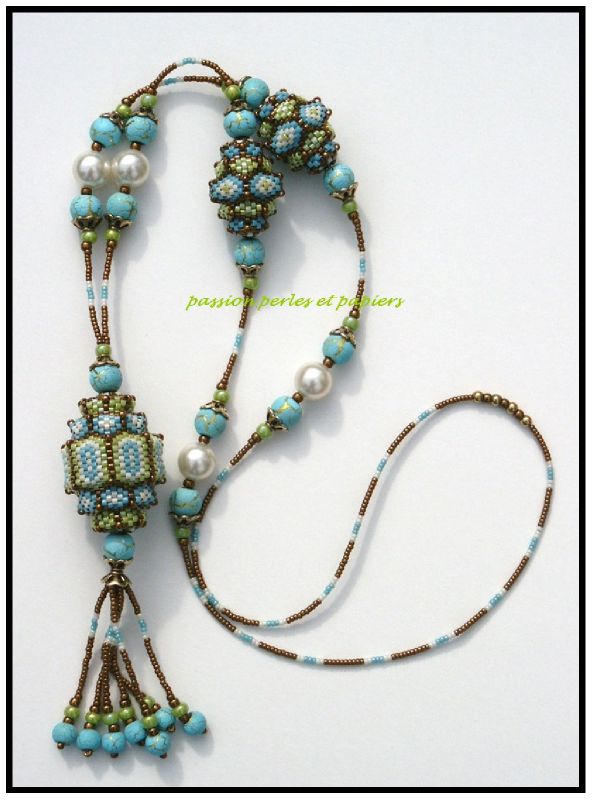 sautoir pitaya turquoise anis
