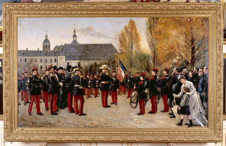 Cres, remise de la médaille militaire à l'élève Pichon en 1874 (1893)