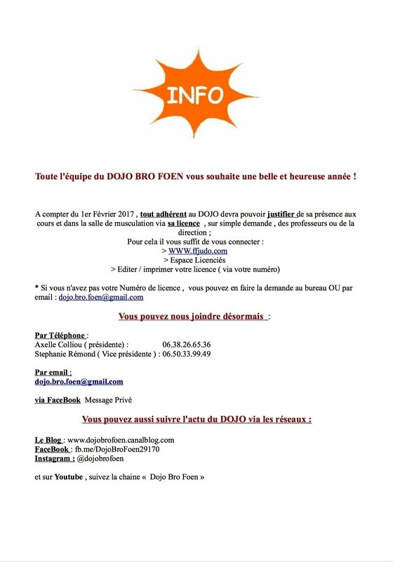 info dojo janvier 2017