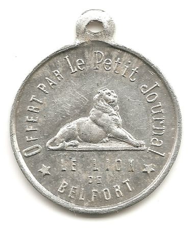 Médaille Inauguration Monument 3 Sièges Verso