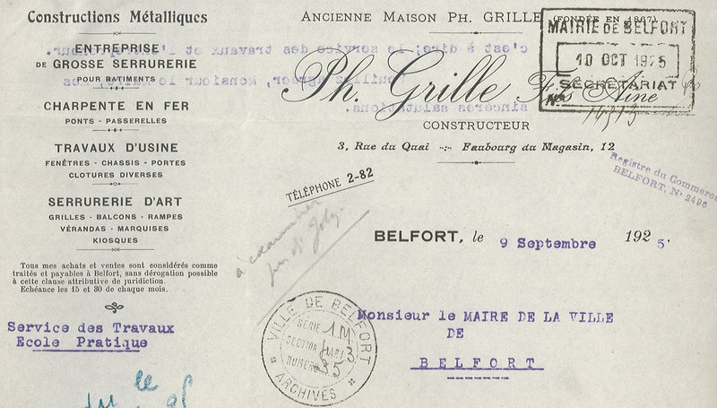 1925 09 09 Ecole pratique Courrier Grille à Maire p1R