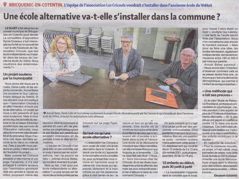 21 03 07 Pr Manche Les Cricouis école oû Vrétot