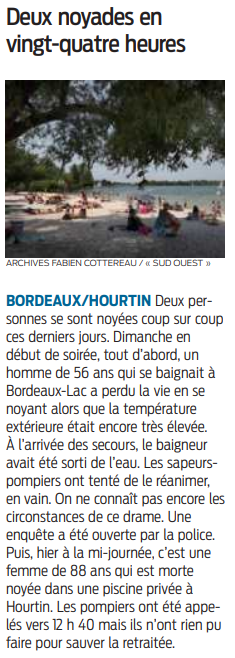 2022 08 30 SO Deux noyades en 24 heures
