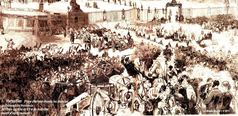 versailles 1 avril 1871 Monde illustré Versaillesarrivée de bataillons de marche recoupé