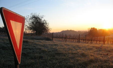 Pays basque, lever de soleil sur panneau (64)