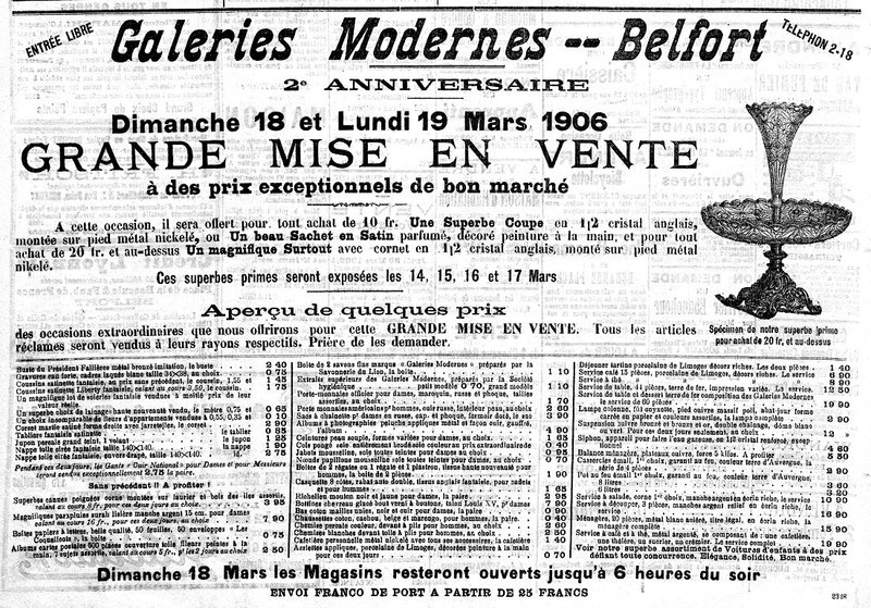 1906 03 16 Galeries Modernes Anniversaire La Frontière 2R