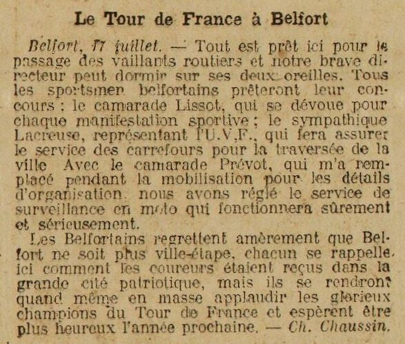 L'Auto Lettre Chaussin 17 juil 1919