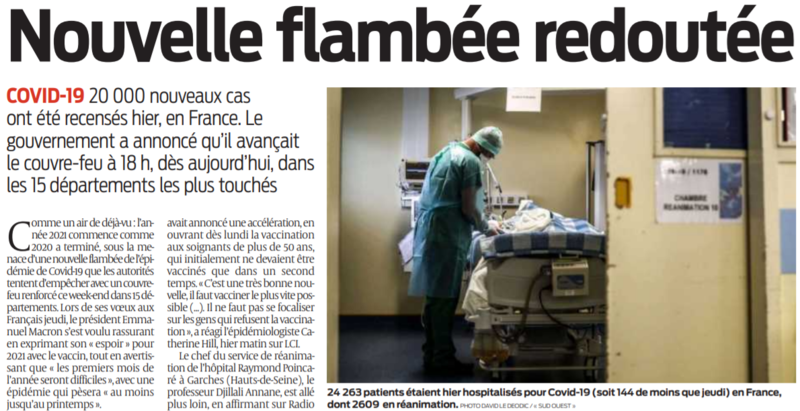 2021 01 02 SO Nouvelle flambée redoutée