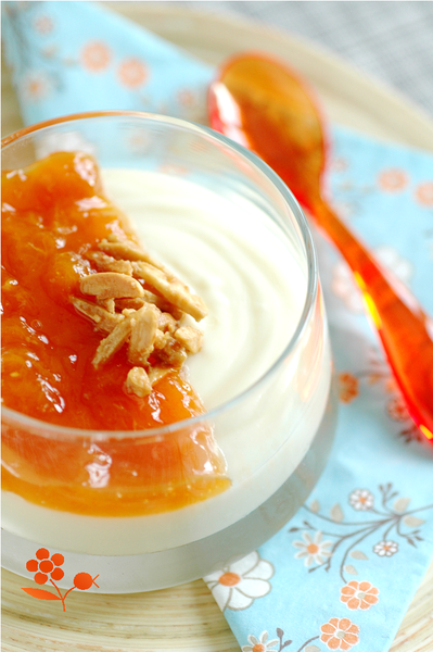 Crème chocolat blanc, confiture acidulée d'abricots_2