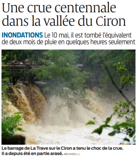 2020 12 31 SO Une crue centennale dans la vallée du Ciron