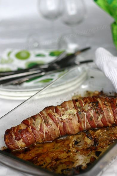 recettes plats Filet mignon au bacon, aux pruneaux et carottes