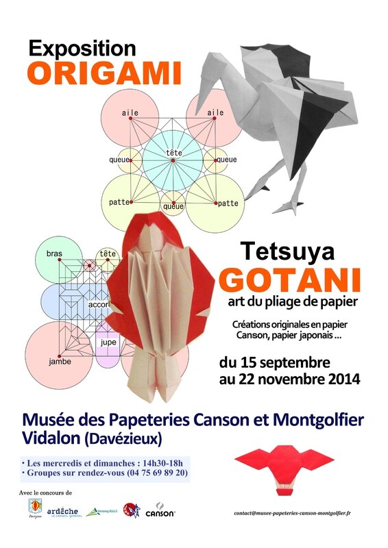 Affiche expo origami Tetsuya GOTANI au musee canson et montgolfier 2014
