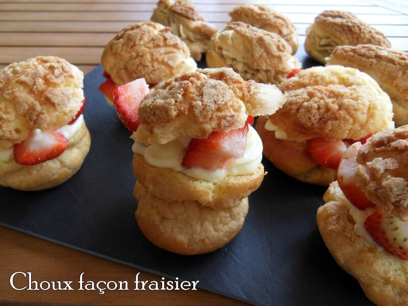 choux façon fraisier