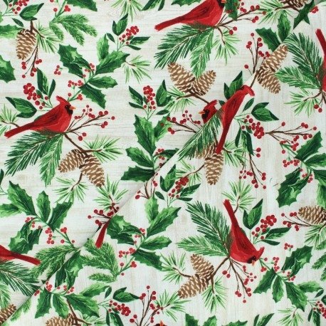 tissu-coton-timeless-treasures-red-cardinals-on-wood-naturel-x-10cm