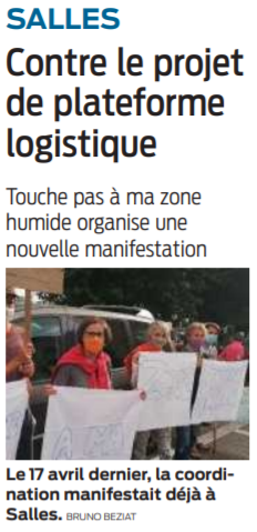 2021 09 17 SO Salles contre le projet de pateforme logistique