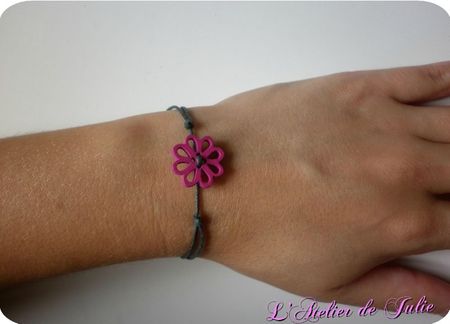 bracelet fleur rose